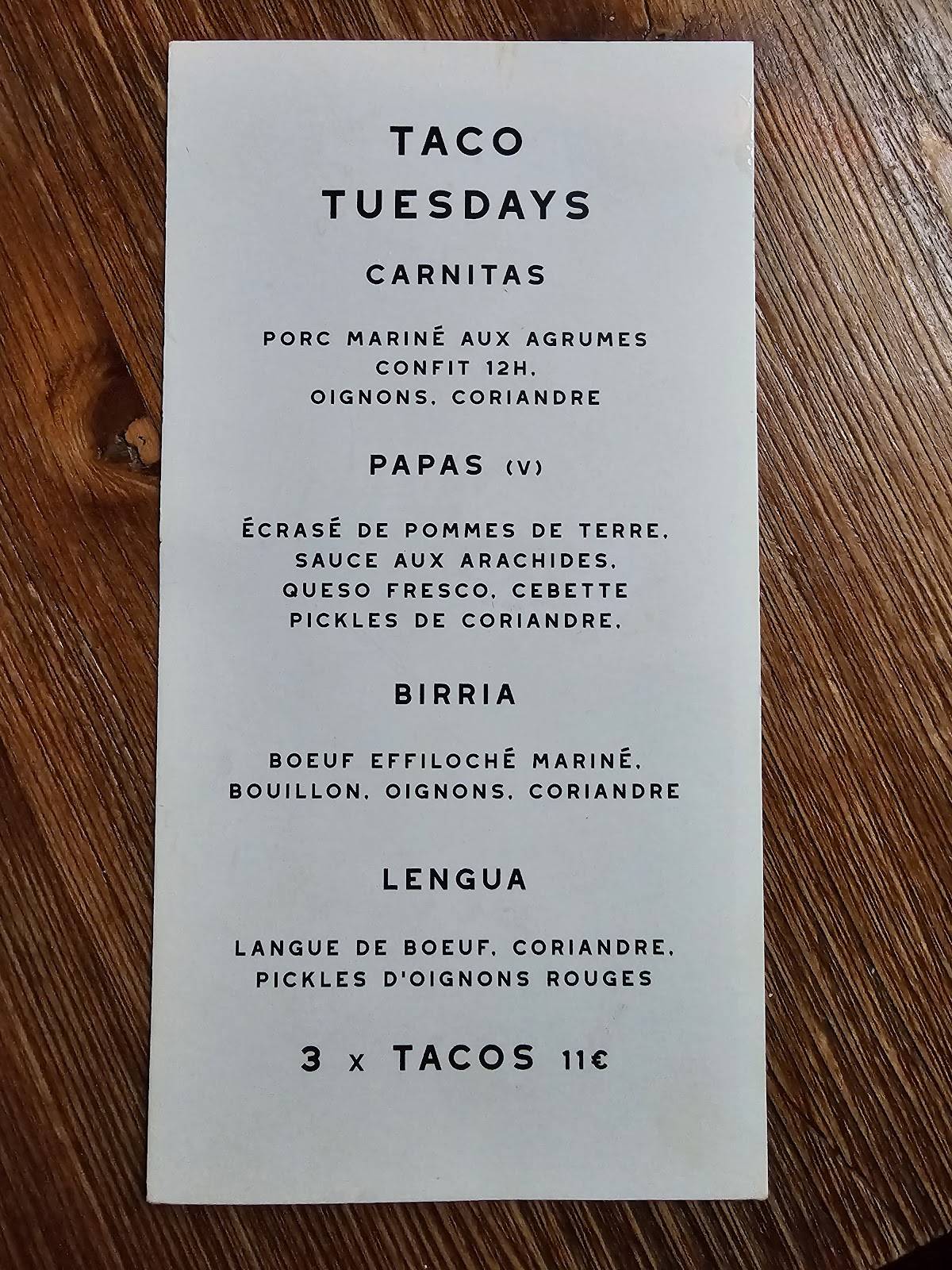 Menu de Candelaria