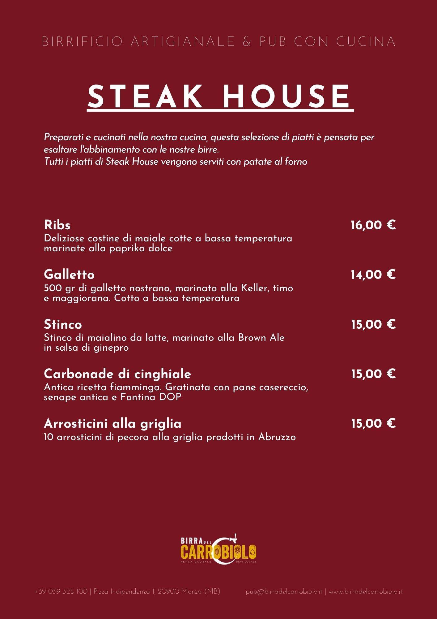 Menu di Carrobiolo Brewpub 