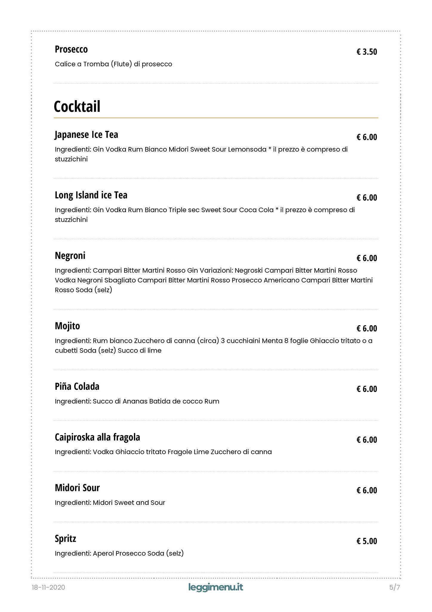 Menu di Crema&cioccolato Via Epomeo 