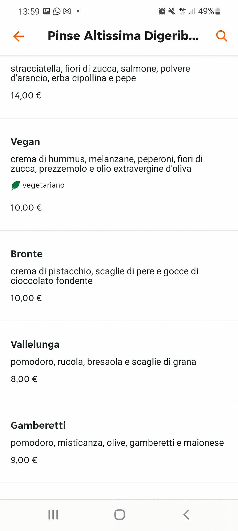Menu di Cristian Bar 