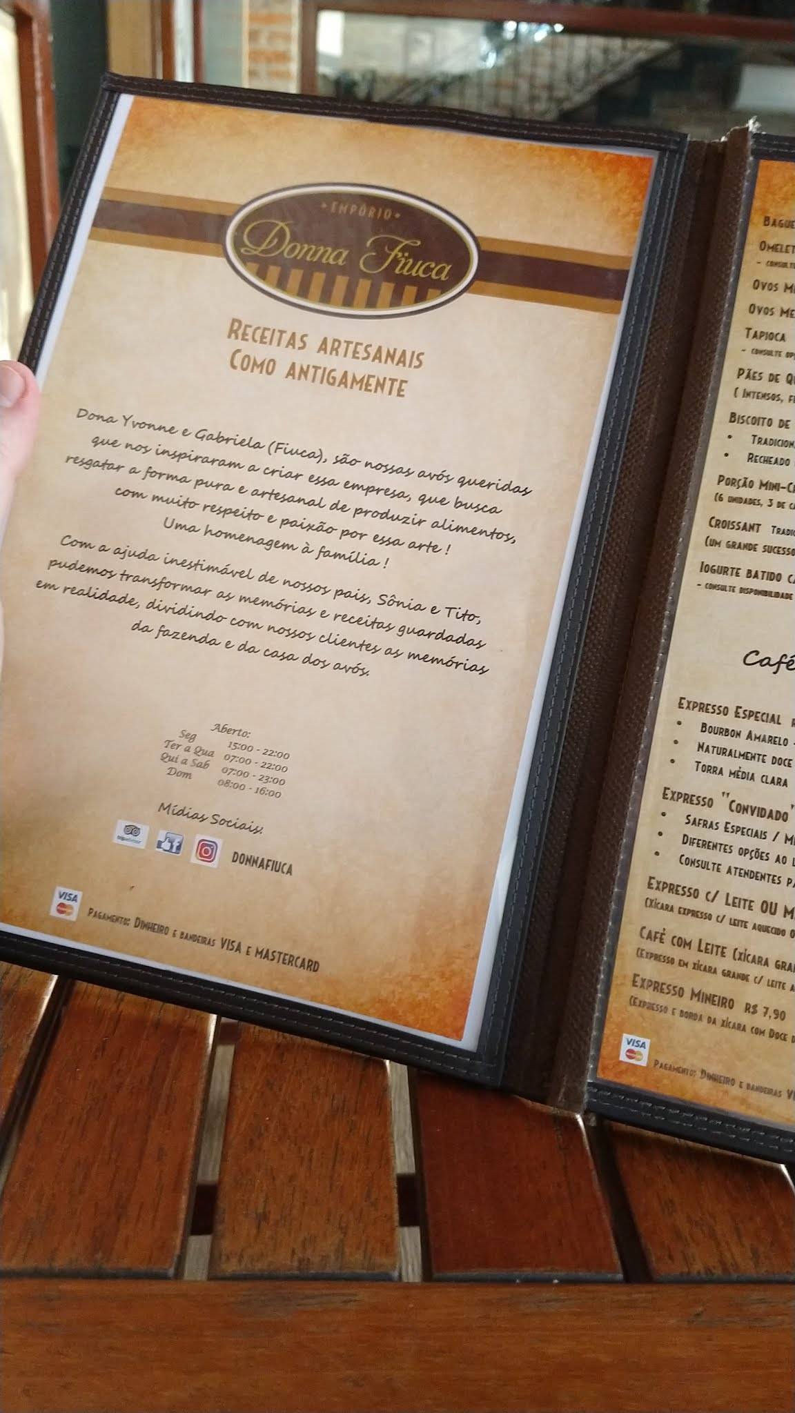 Empório Donna Fiuca cardápio