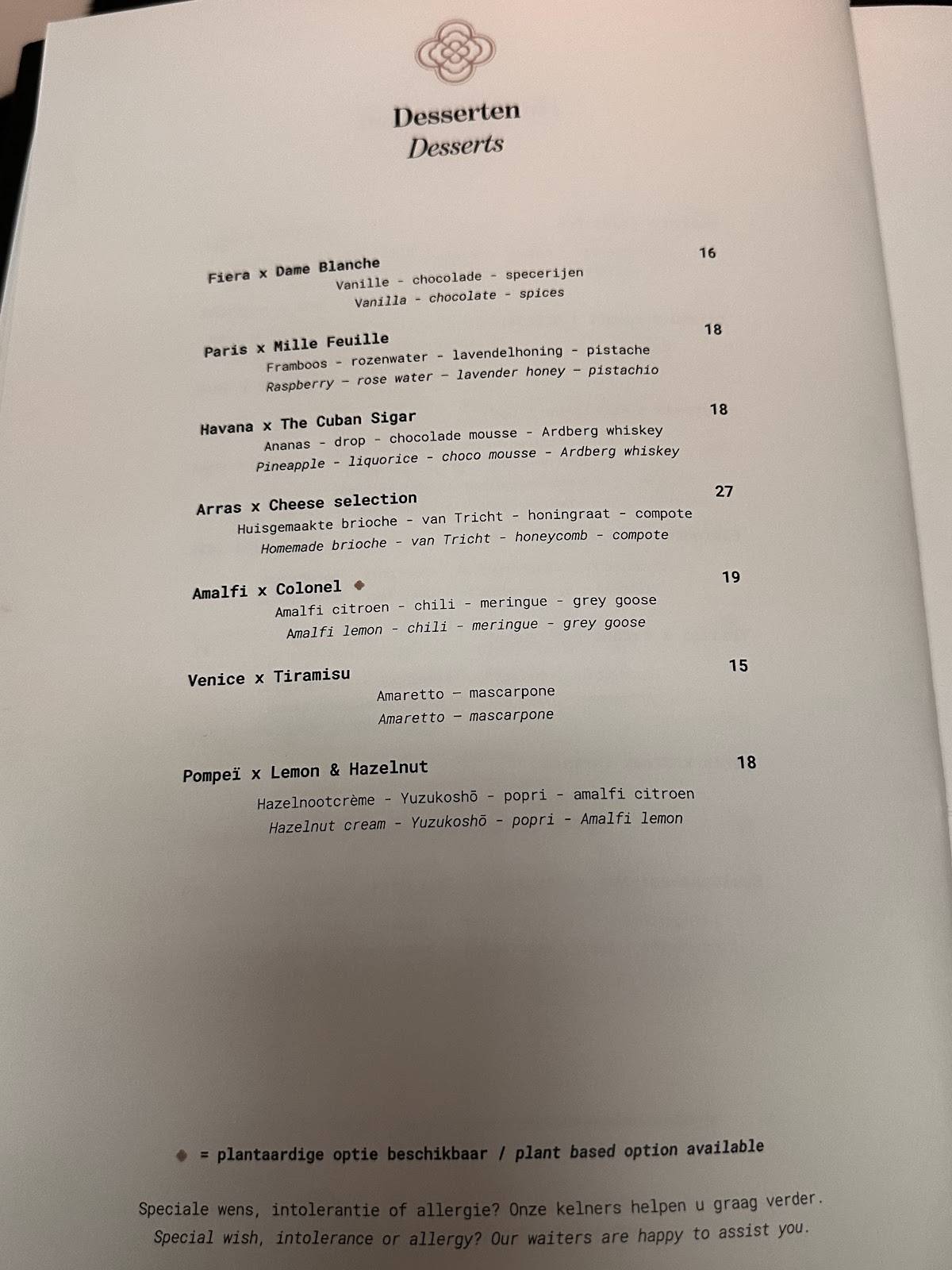 Menu de Fiera