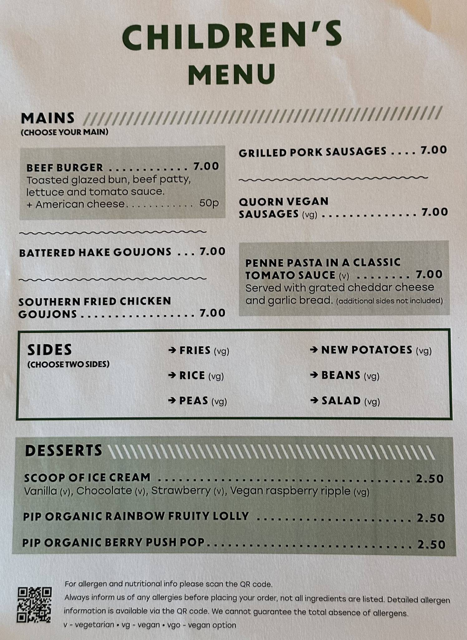 Menu at Harbour Light, Paignton pub & bar, Paignton