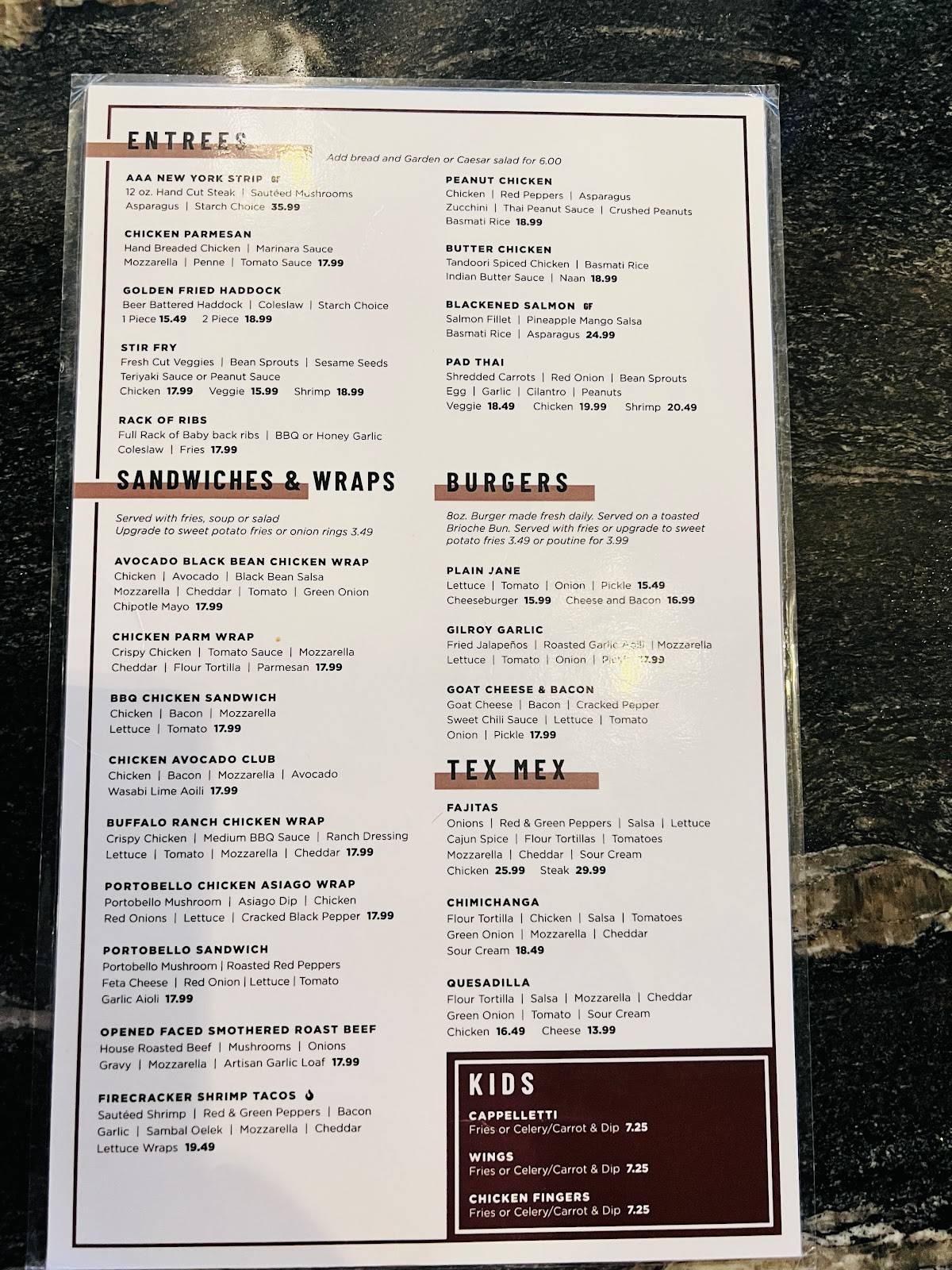 Menu at Jose's Bar & Grill Windsor, Windsor