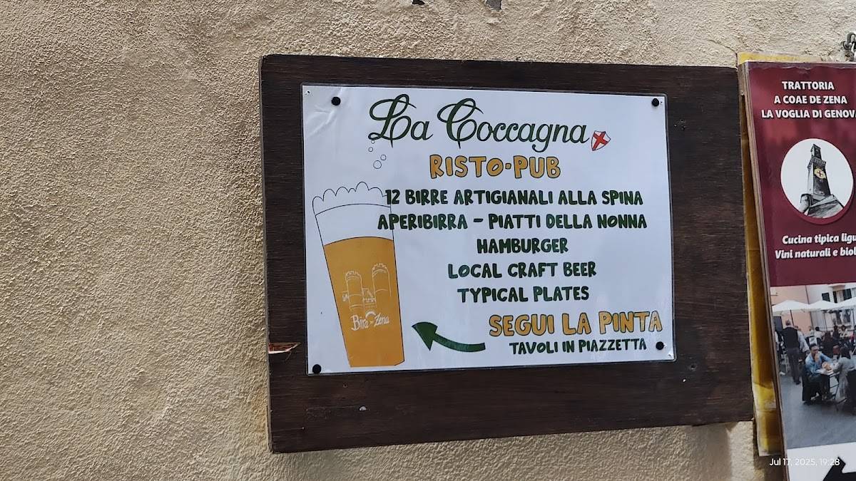 Menu di La Coccagna 