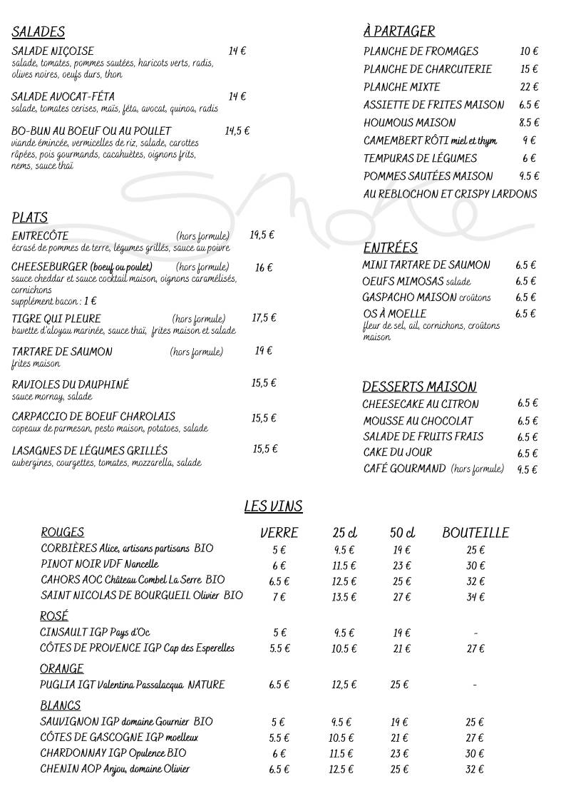 Menu de Le Smoke