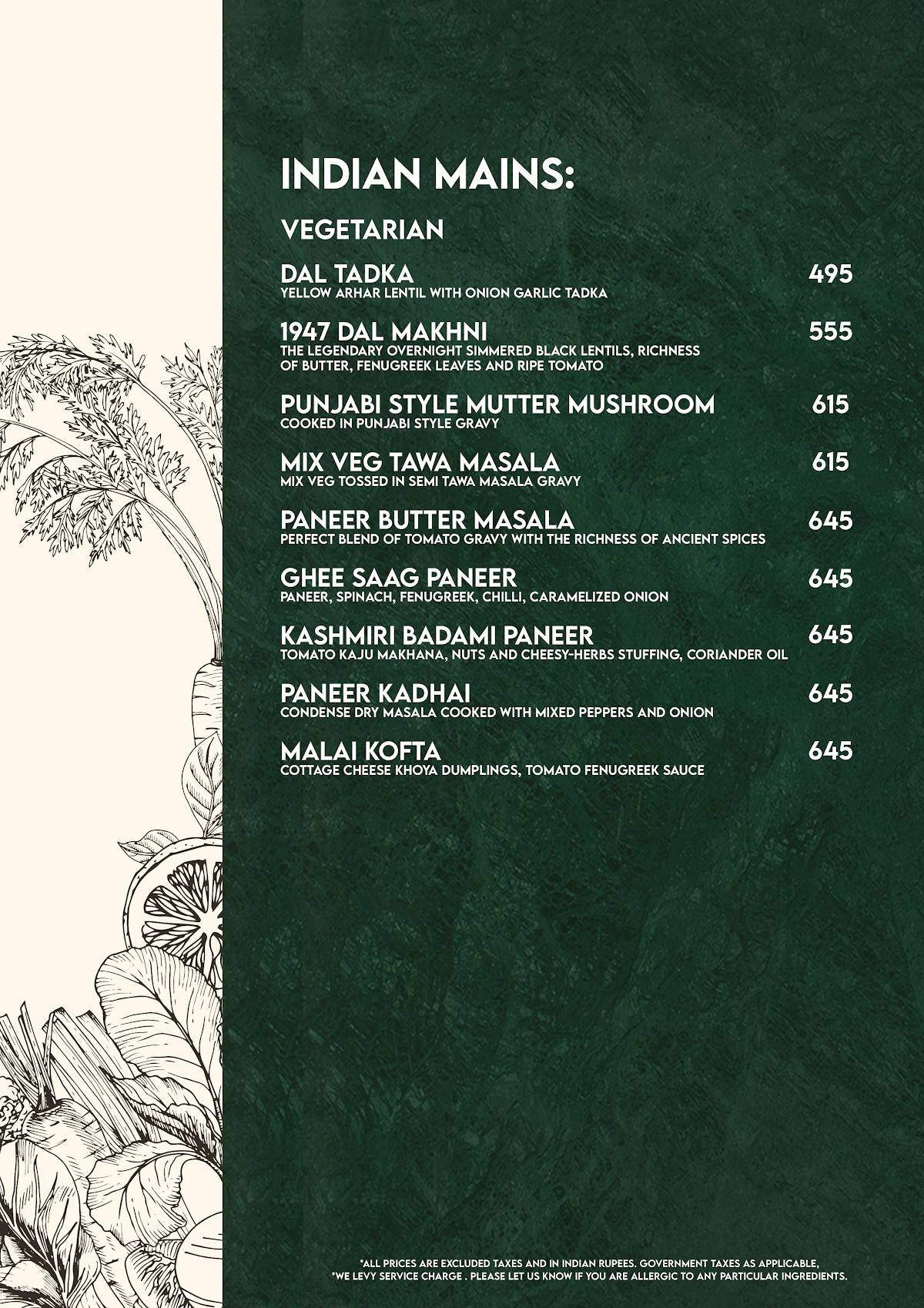 Molecule Agra menu