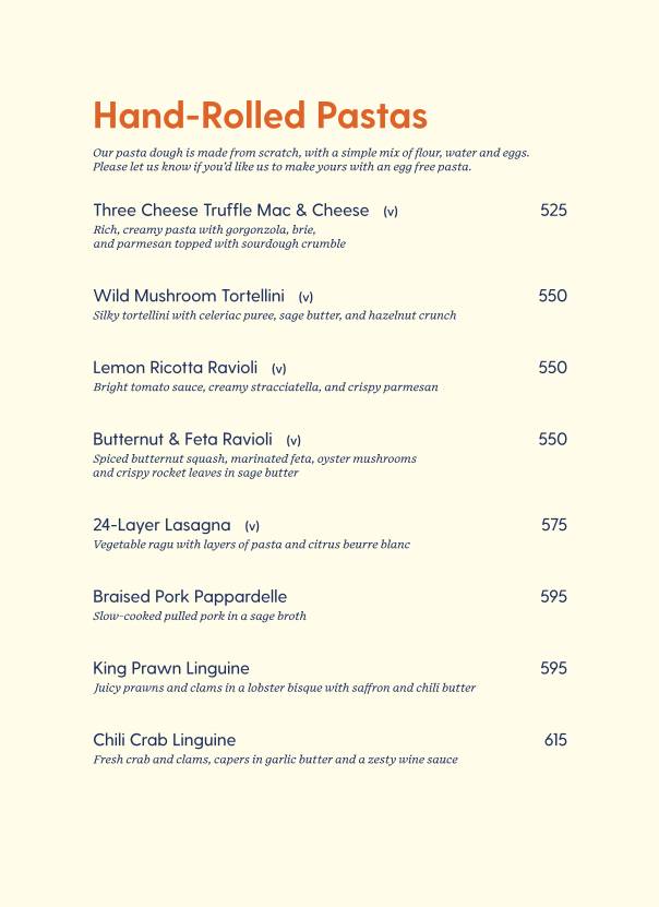 Nanna's Negroni menu