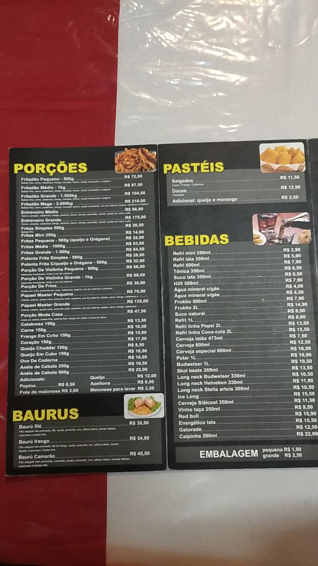 Papael Dog's e Panquecaria cardápio