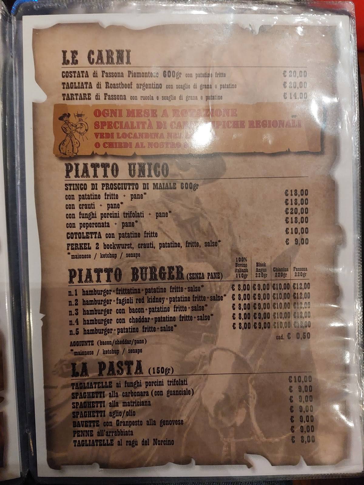 Menu di Saloon 