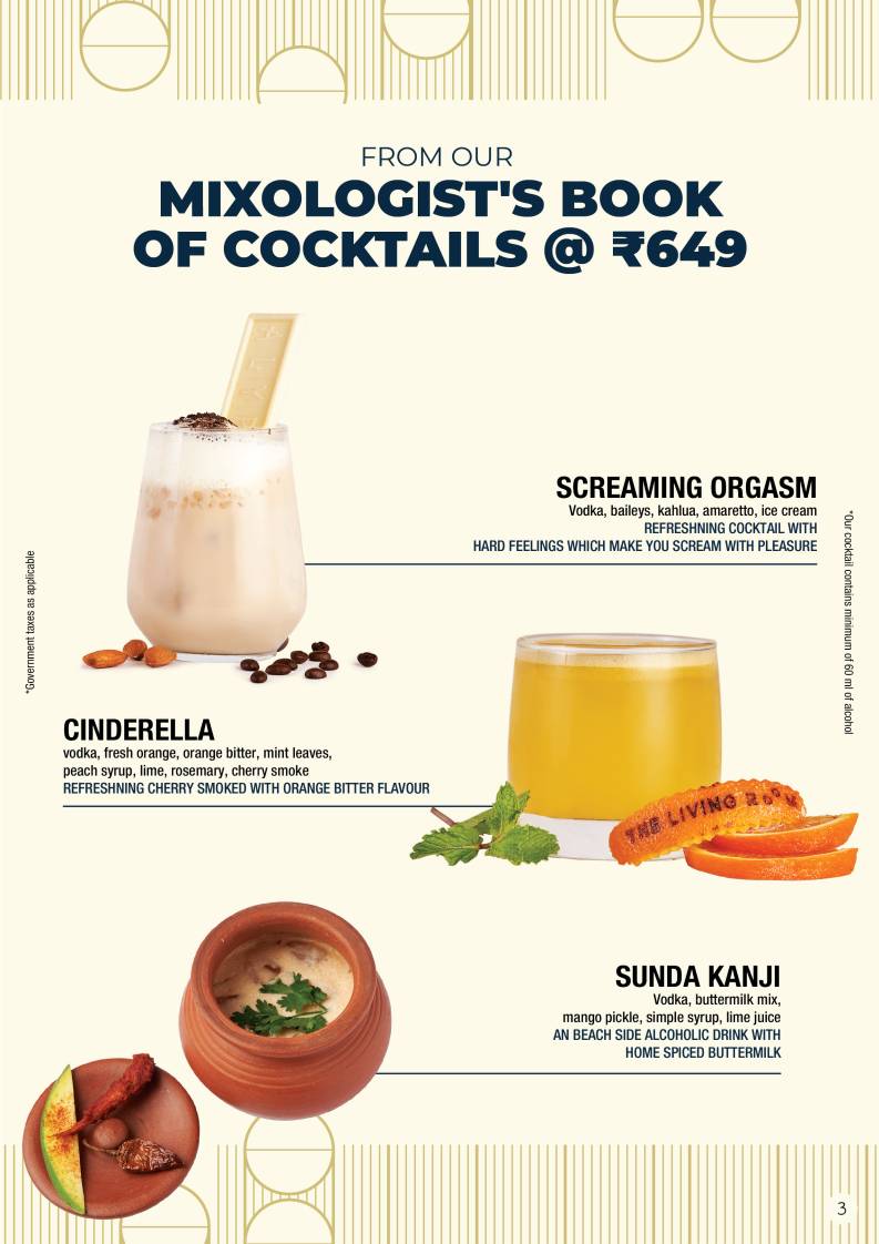 The Living Room Coimbatore menu