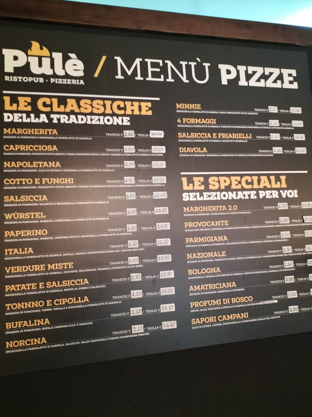 Menu di Pulé Informal Restaurant 