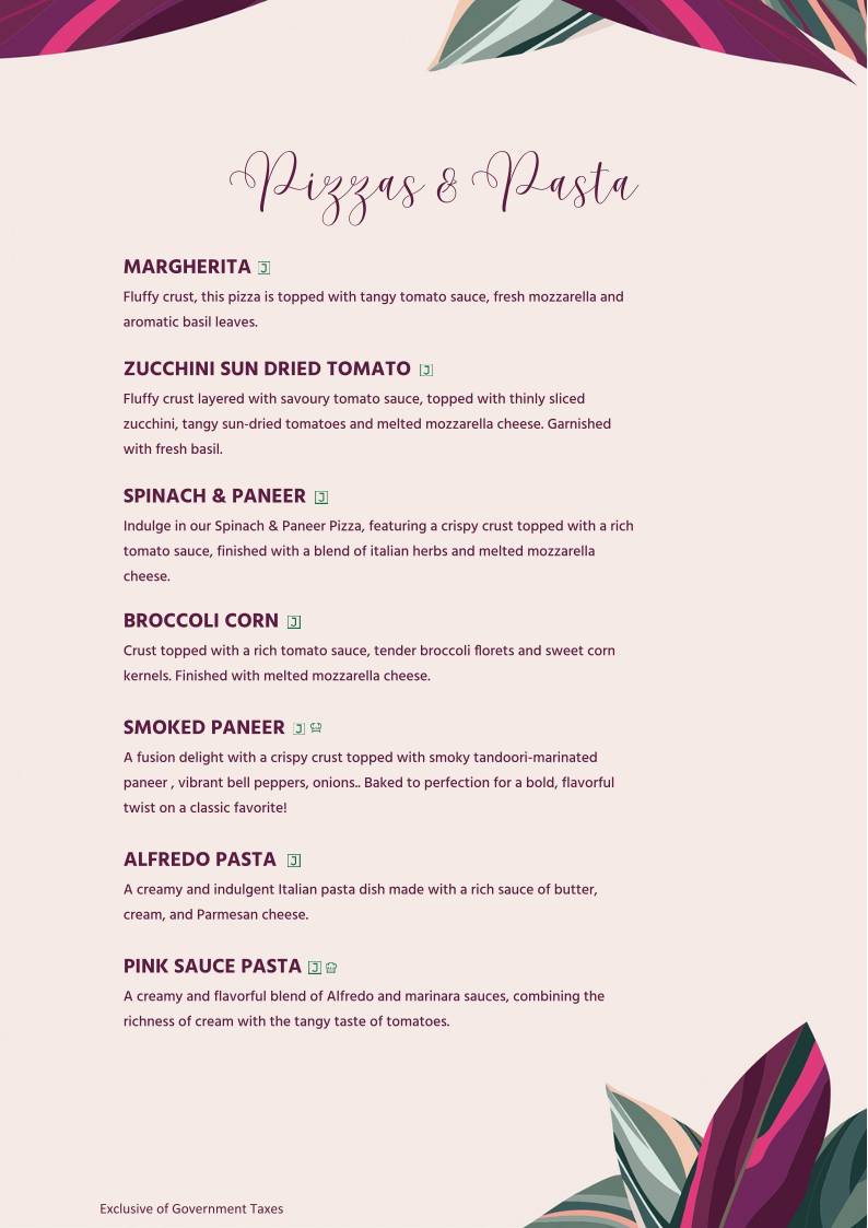 Earth Houz - Pure Vegetarian menu