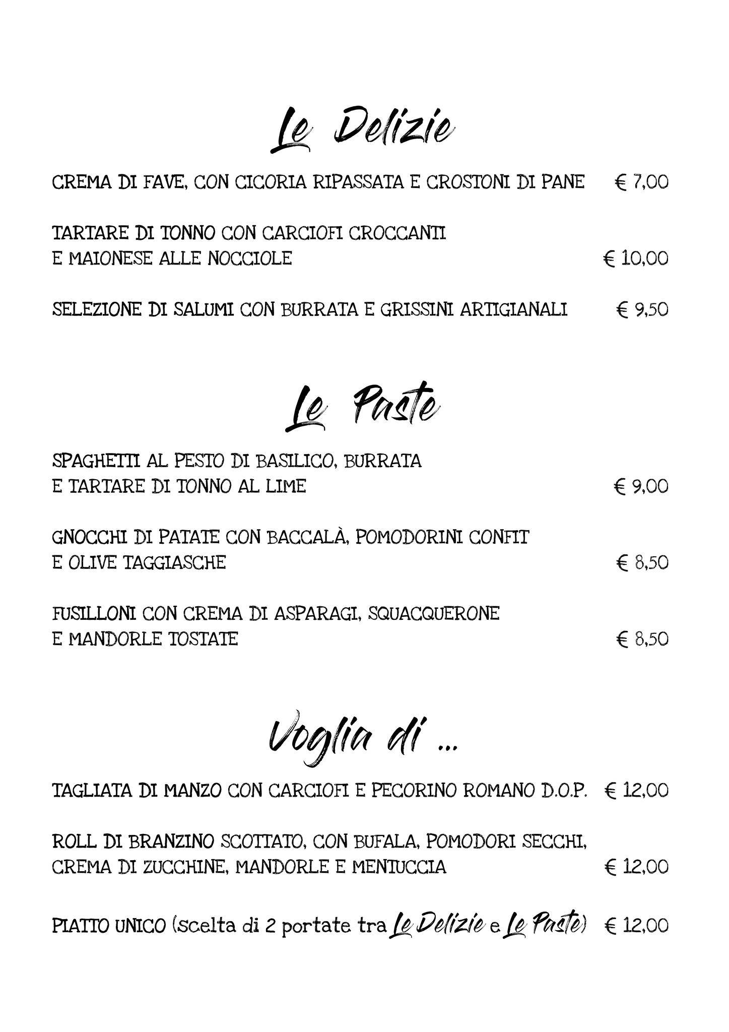 Menu di Quanto Basta Caffé E Cucina 
