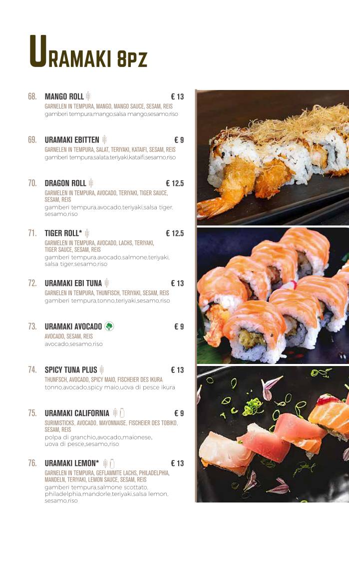 Menu di RICE&CREAM （SUSHI RESTAURANT） 