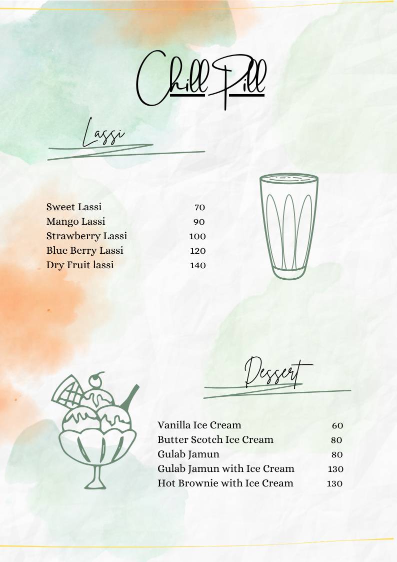 Shila’s Café menu