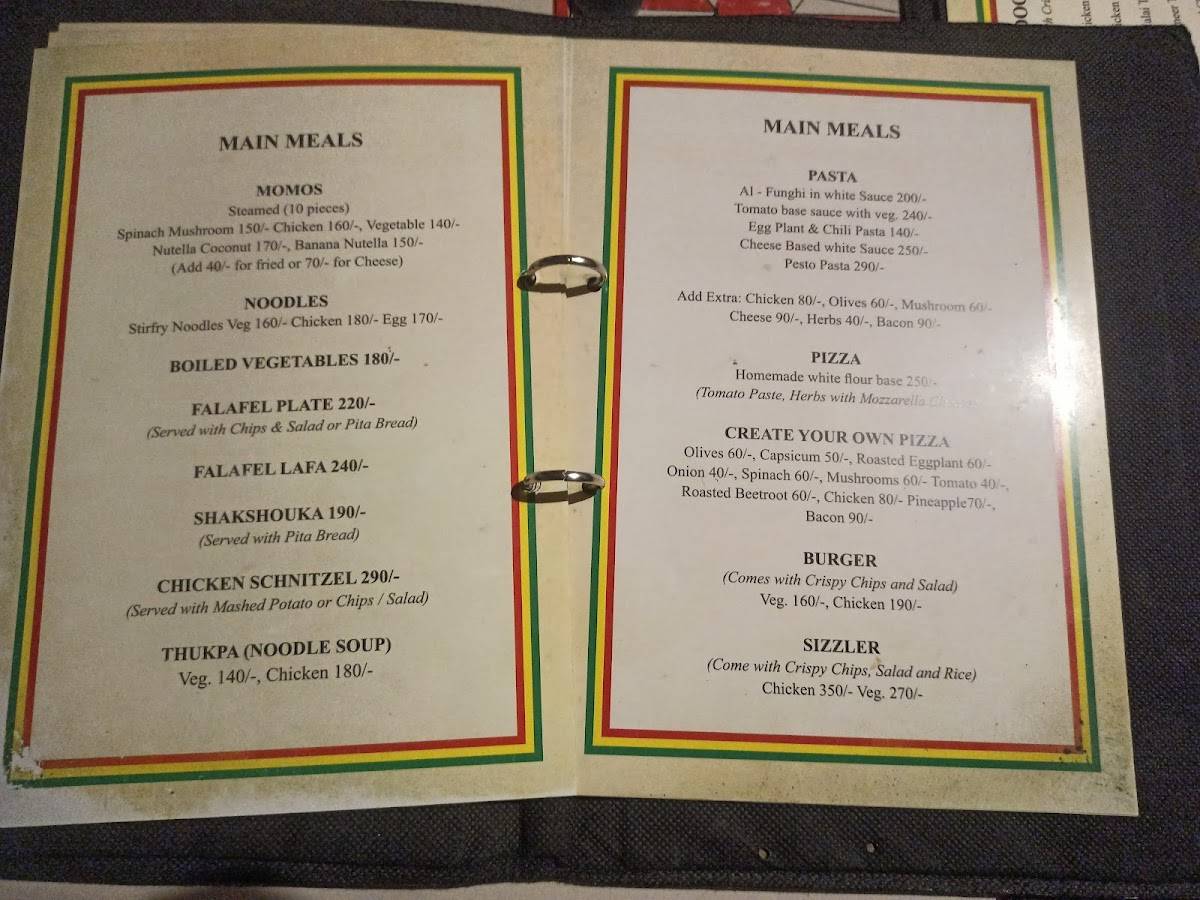 Rasta cafe manali menu
