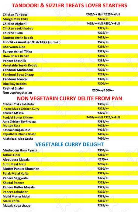 Reefuel Cafe menu