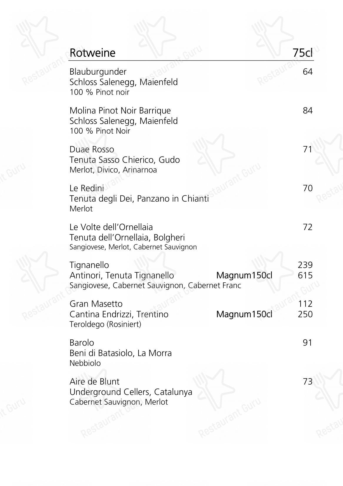 菜单 per Restaurant Acla in San Maurizio