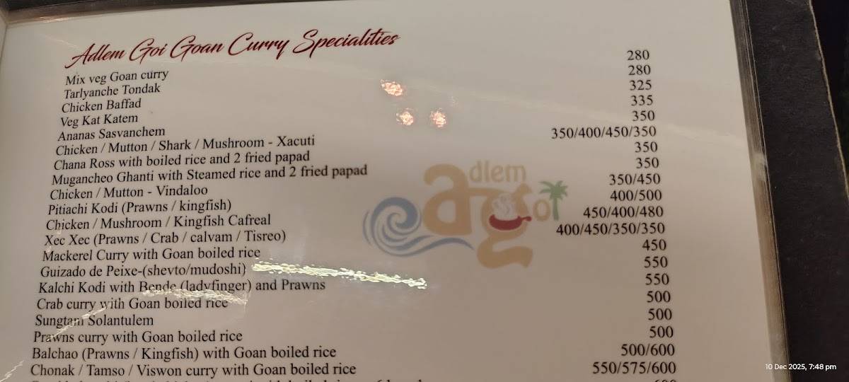 Adlem Goi menu