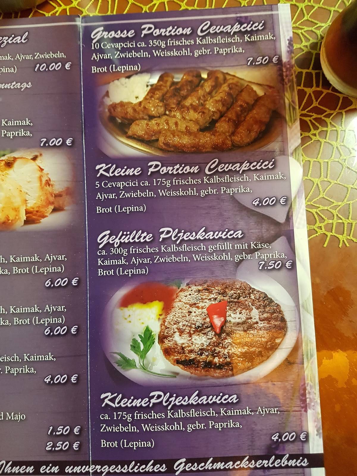 Menu de Restaurant Aida