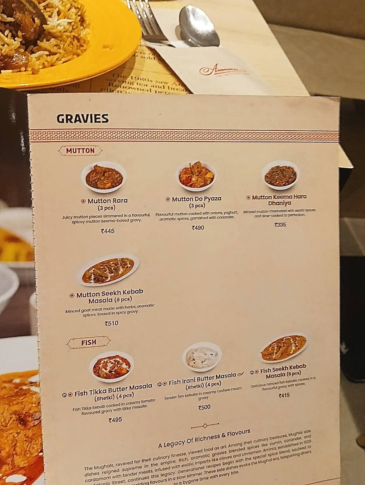 Aminia Restaurant - Guwahati menu