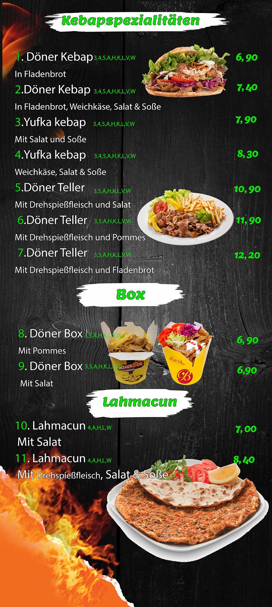 Menu de Antalya Döner