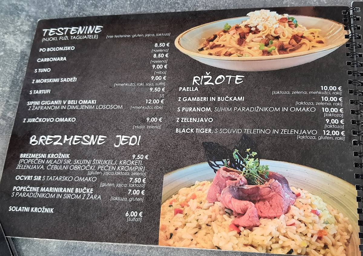 Menu di Aqua Roma 