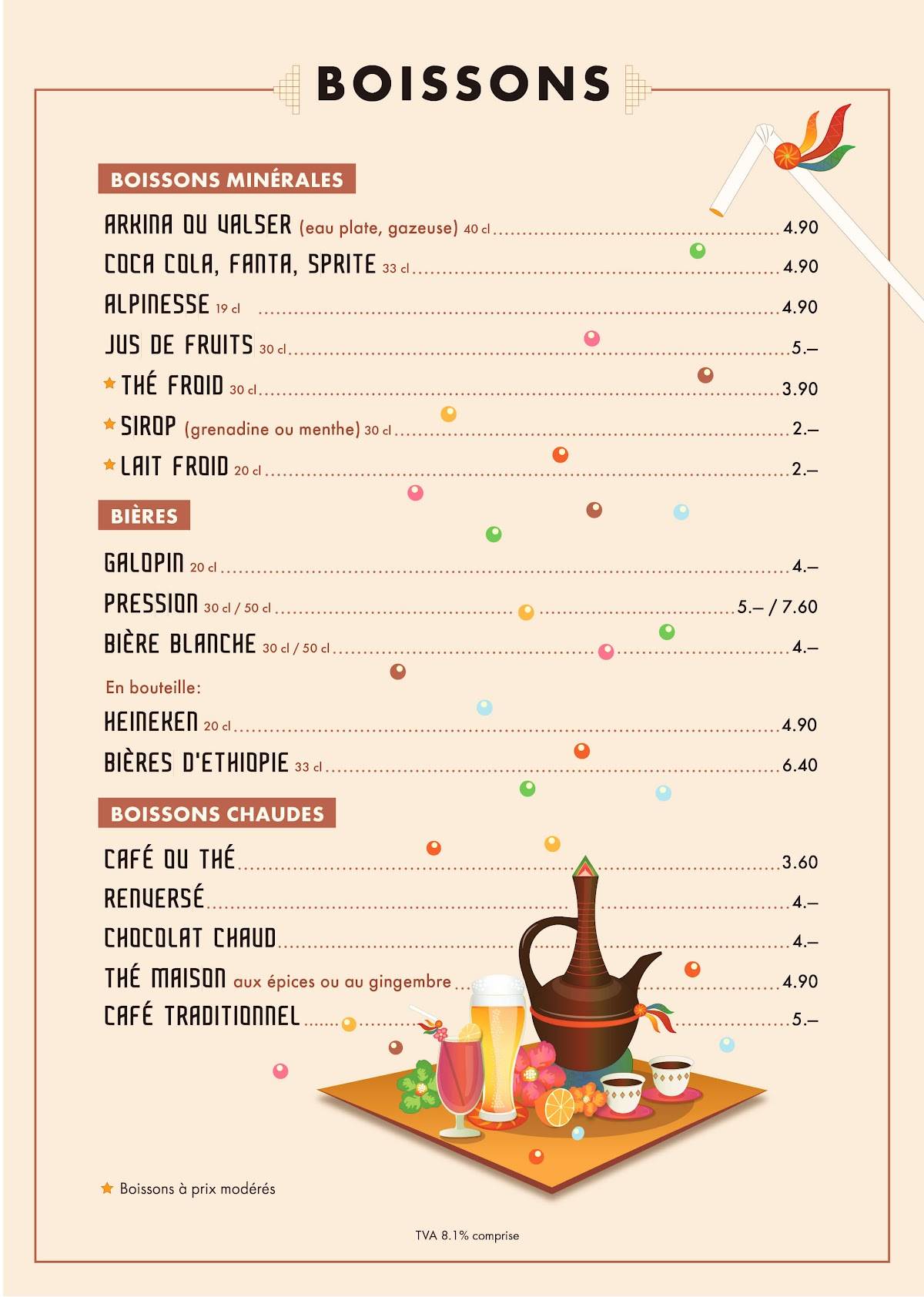 Menu di Awash 