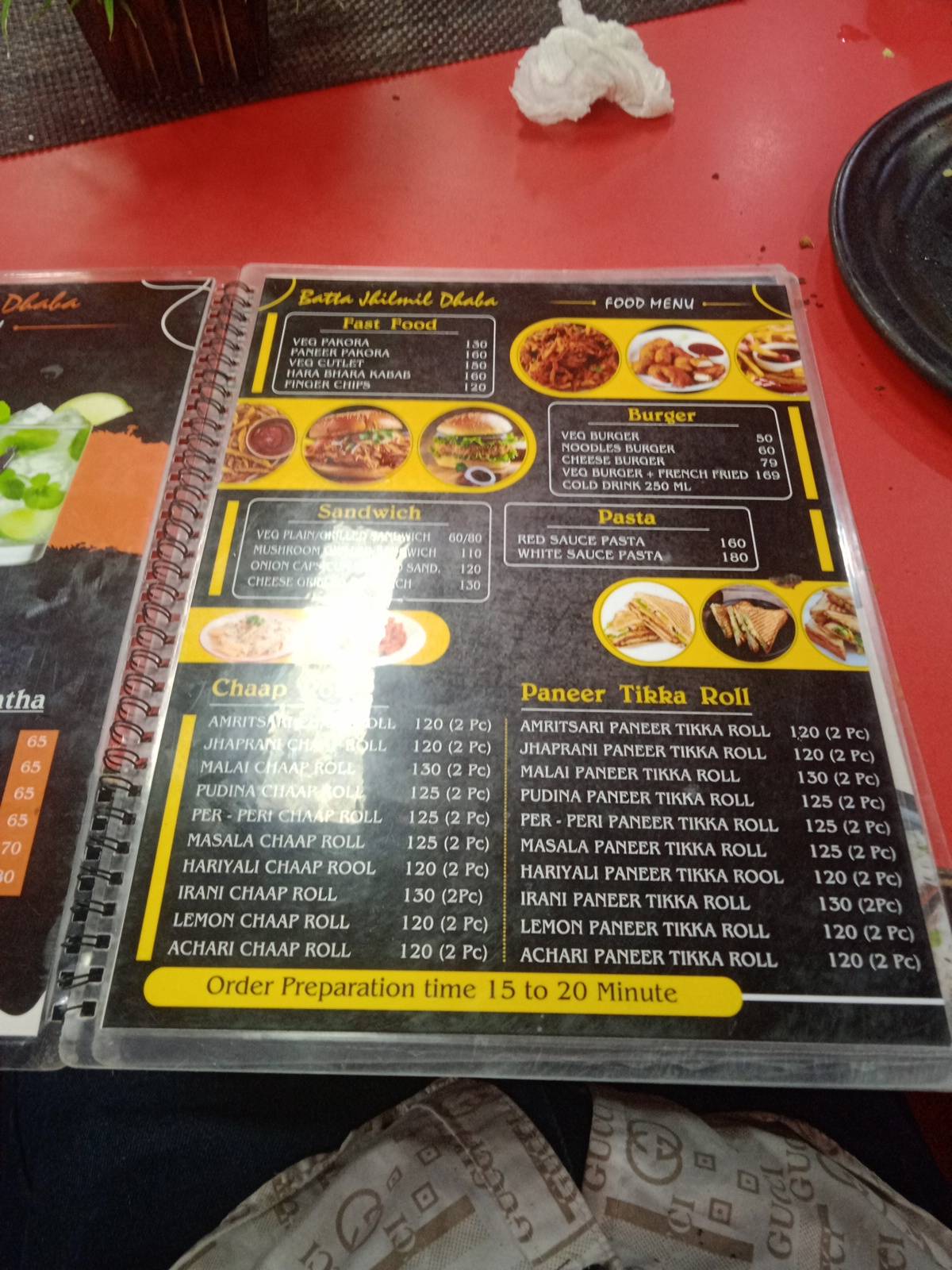 BATTA JHILMIL DHABA menu