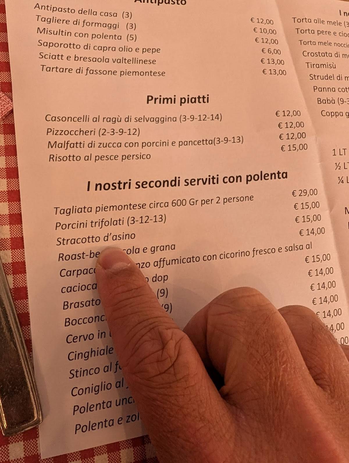 Menu di Baita carla 