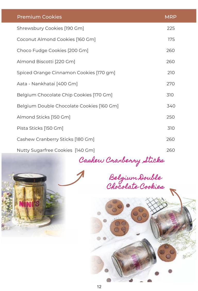 Baked By Nini's - Vesu menu