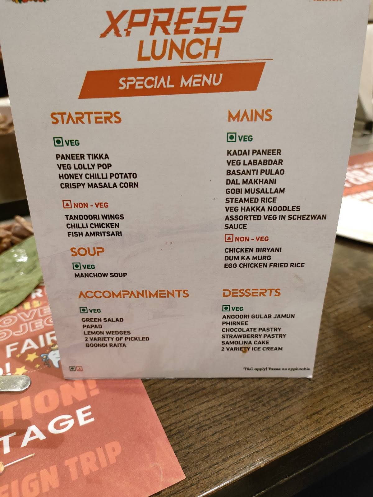 Barbeque Nation - Asansol - Sentrum Mall menu