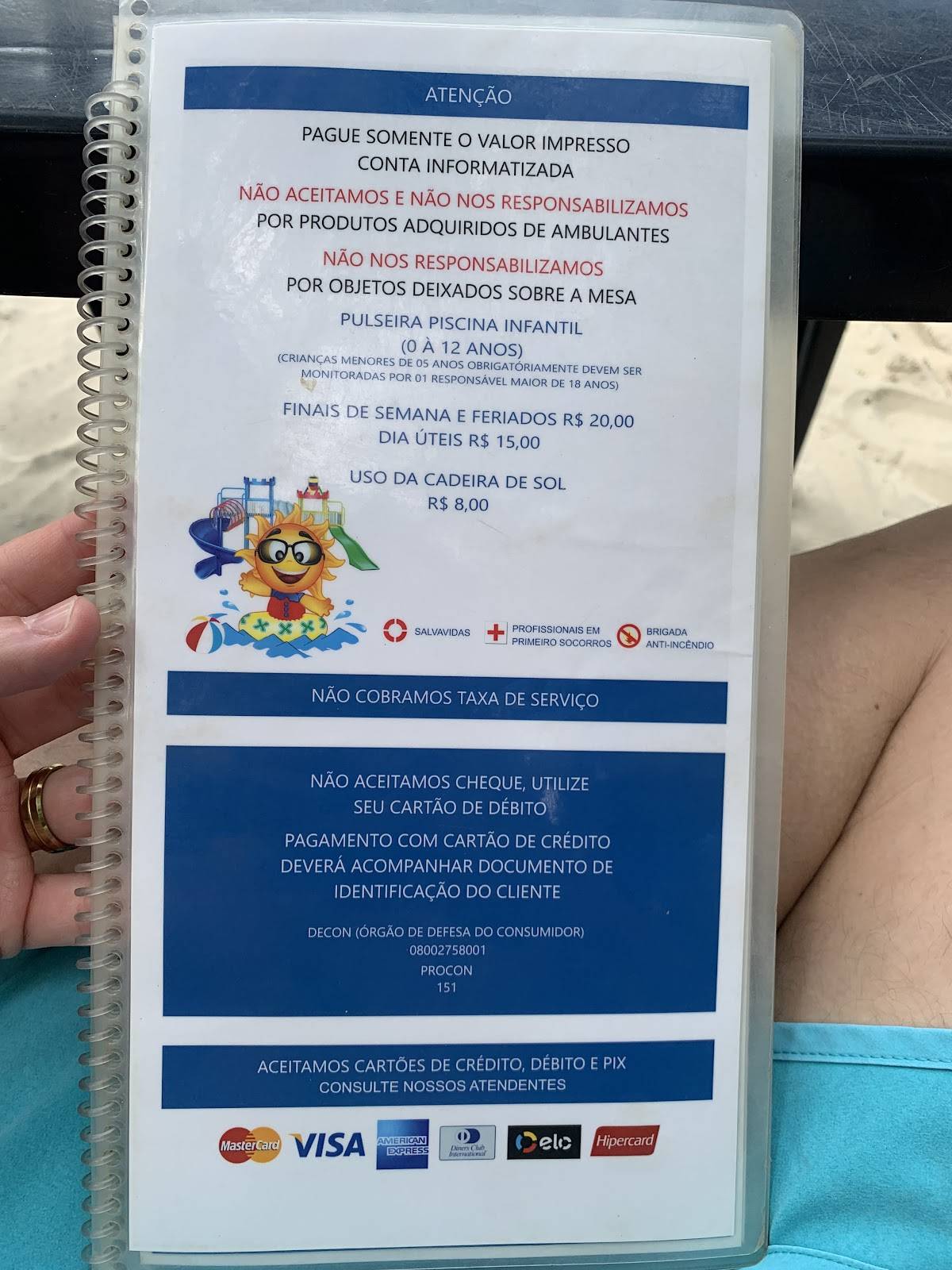 Vira Verão cardápio