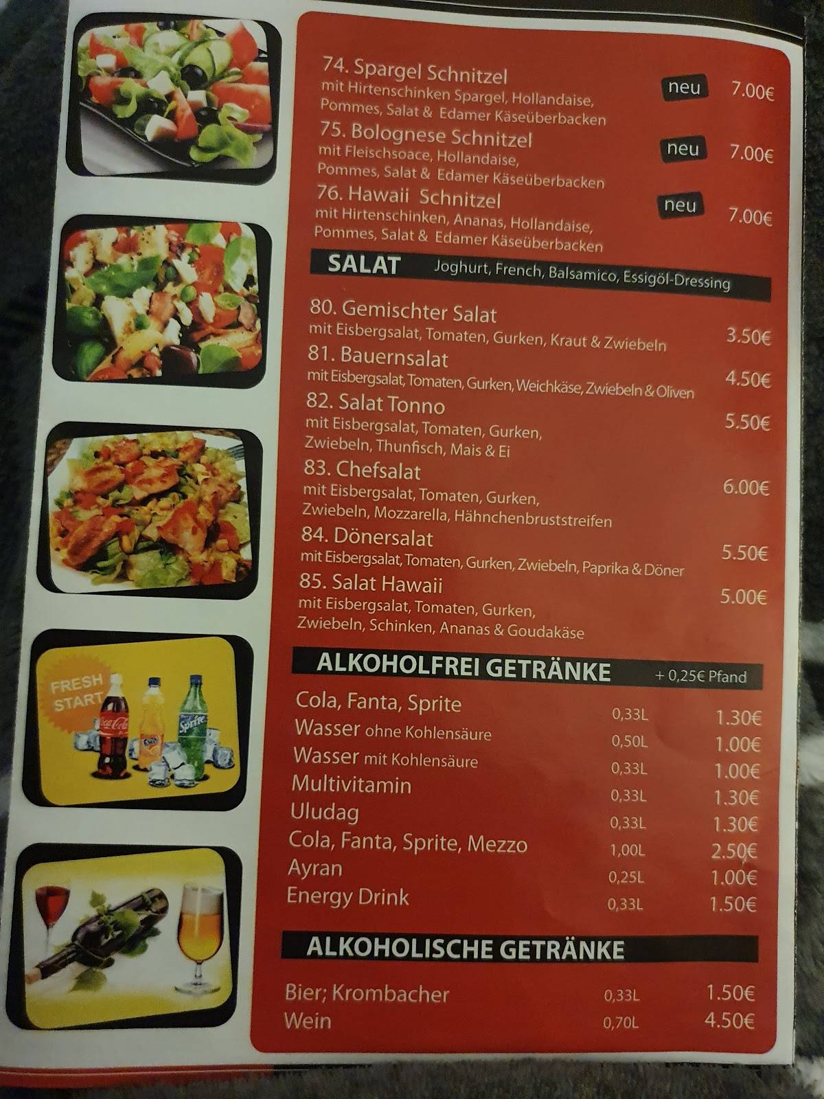 Menu de Bester Döner Pizzeria ALIBABA Versmold