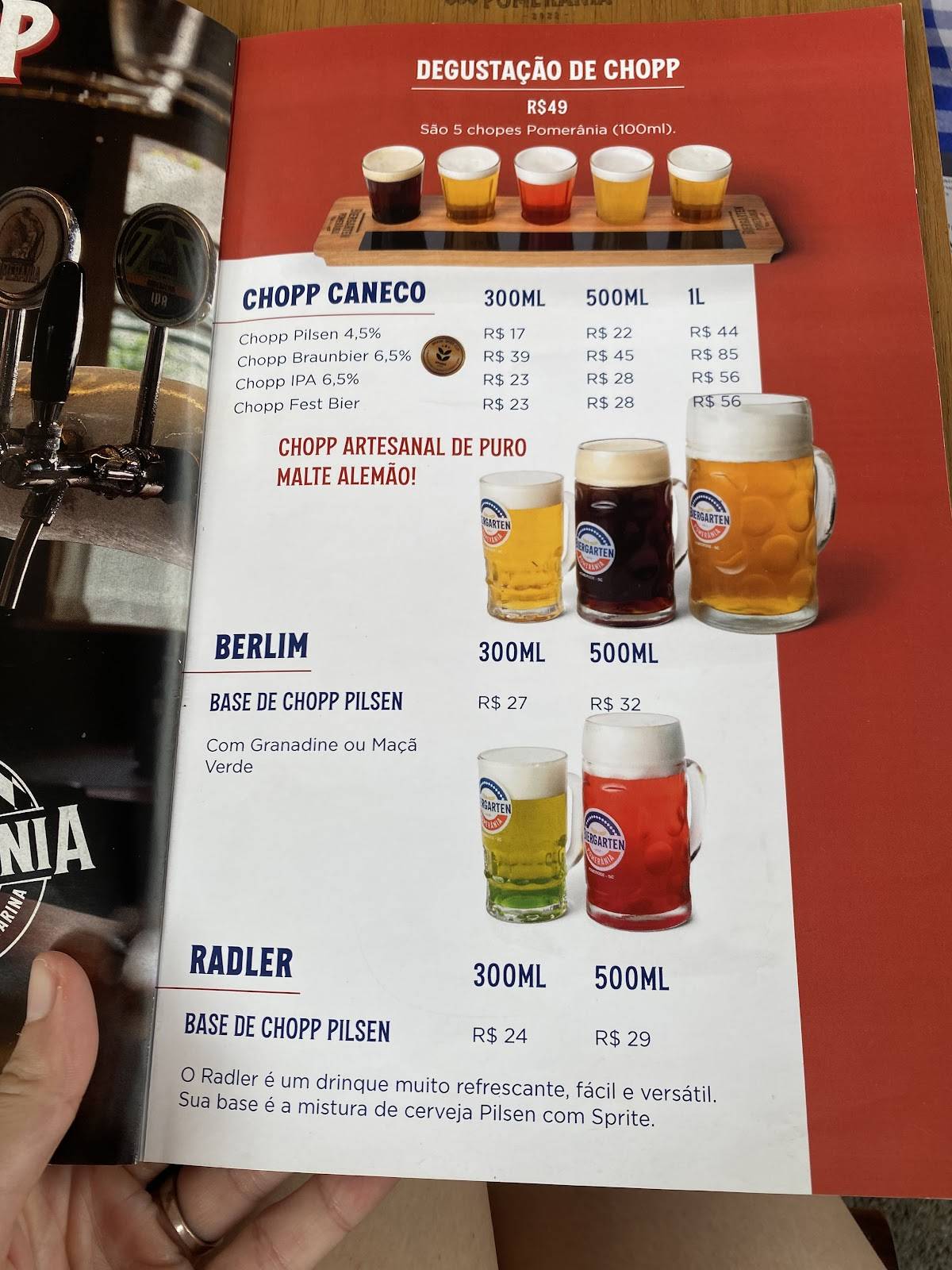Biergarten Pomerânia cardápio
