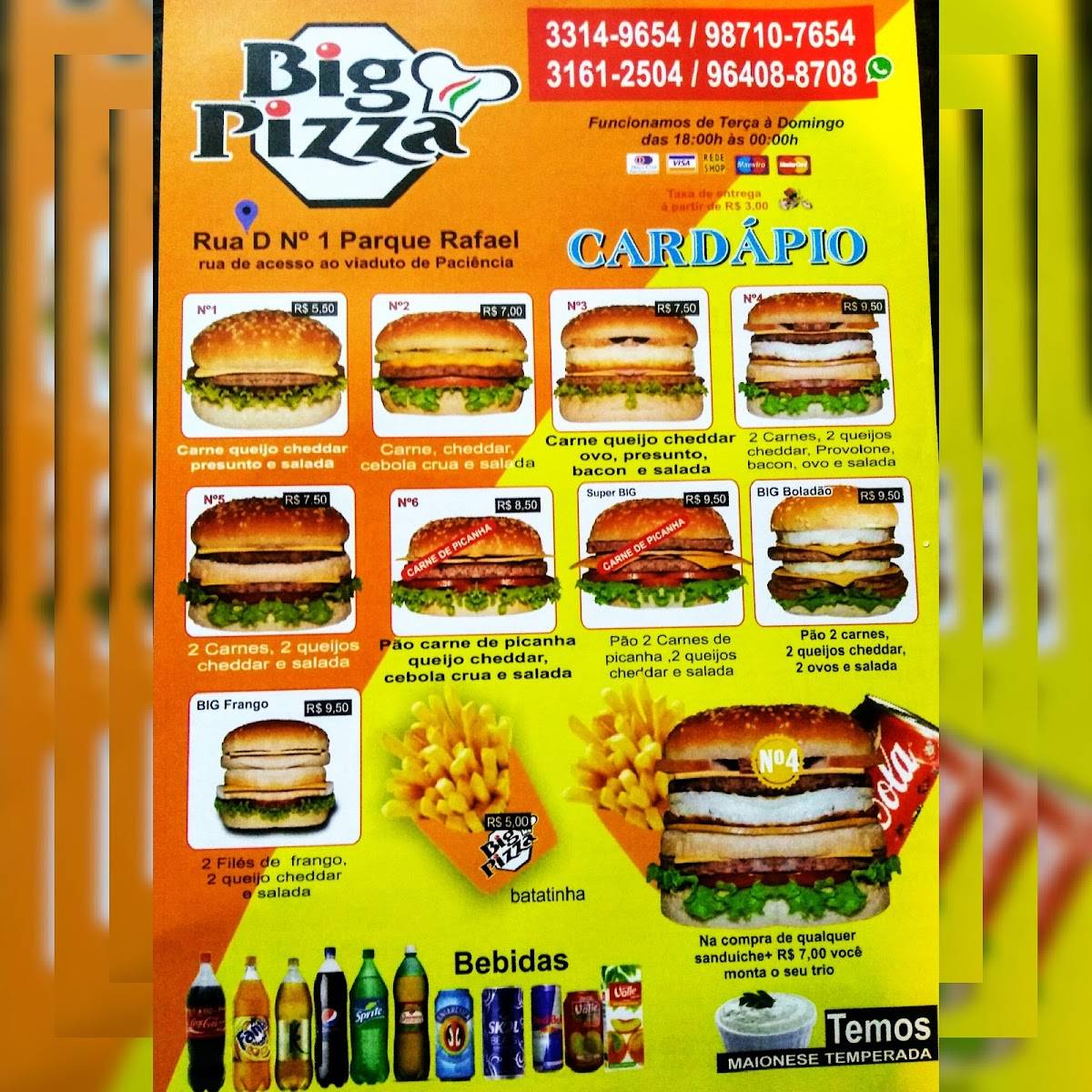Pizzaria Big Pizza Paciência cardápio