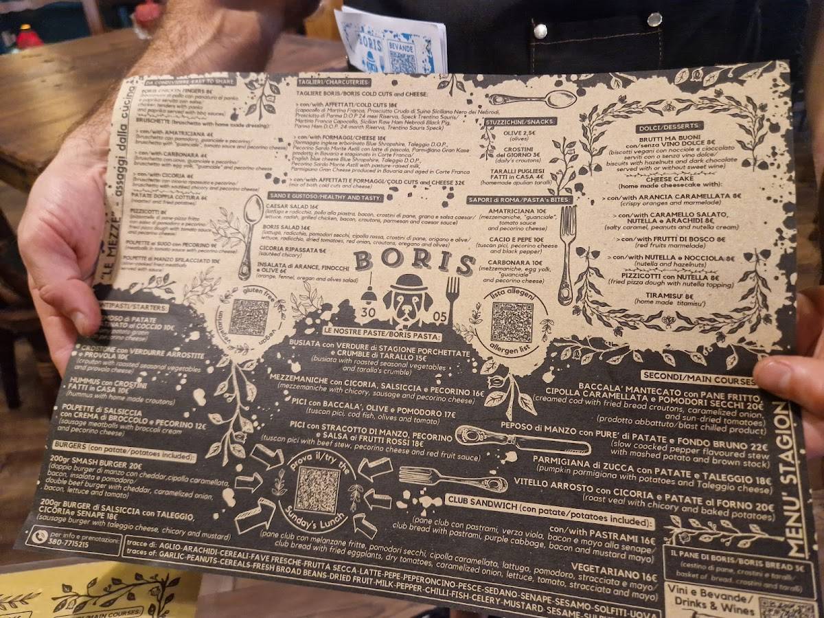 Menu di Boris Cucina & Salotto 