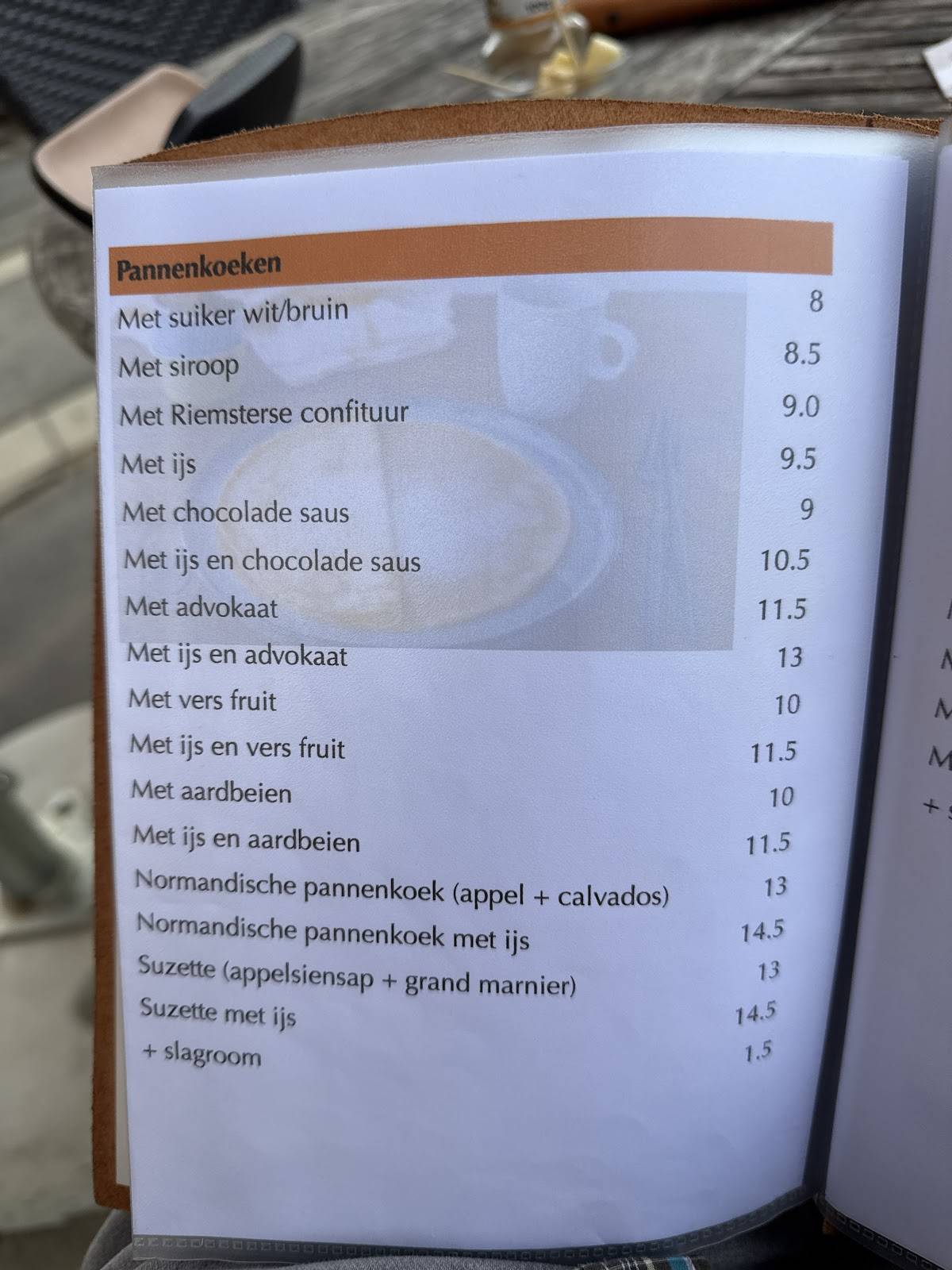 Menu de Brasserie De Waterburcht