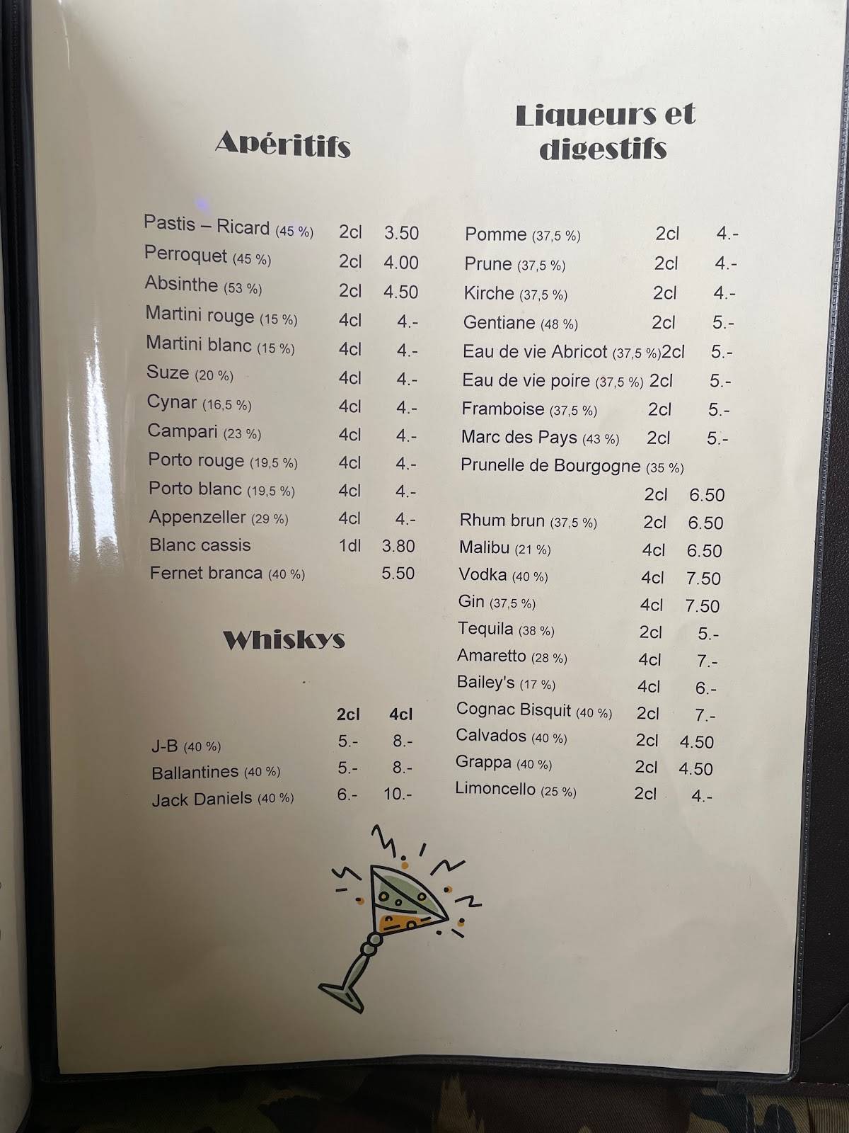Menu di Brasserie de L'étoile 