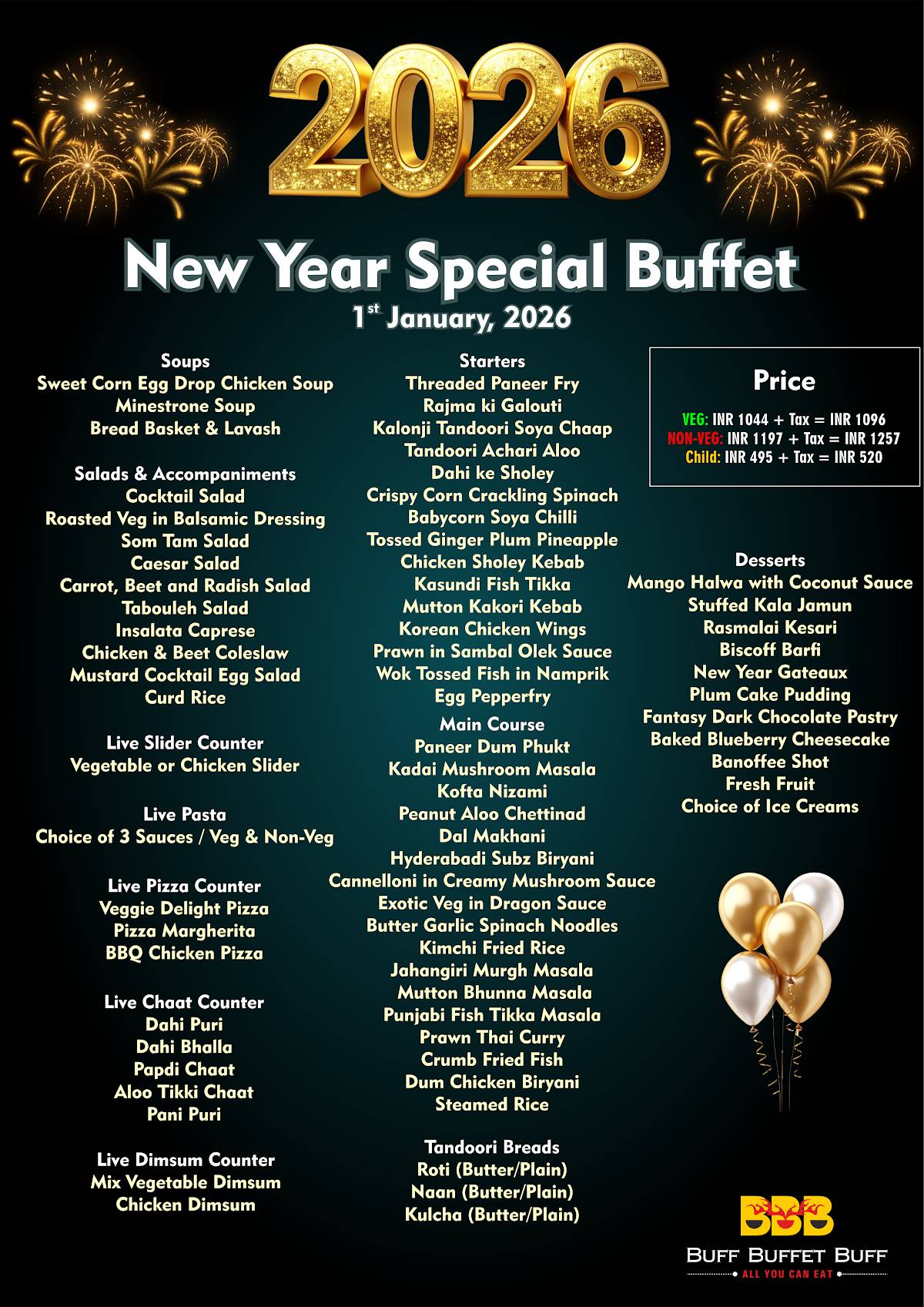 Buff Buffet Buff menu
