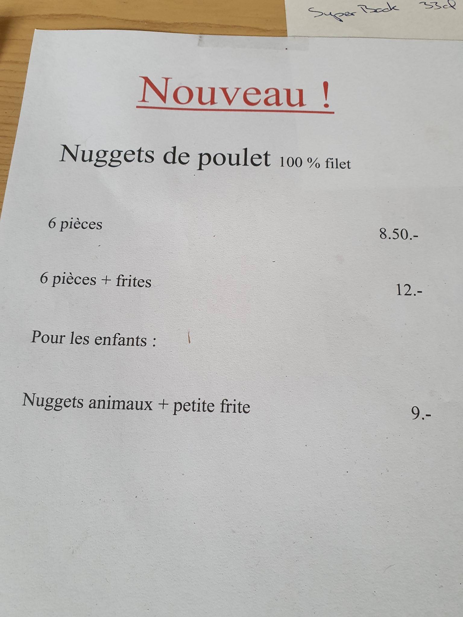 Menu di Café-Restaurant Rallye 