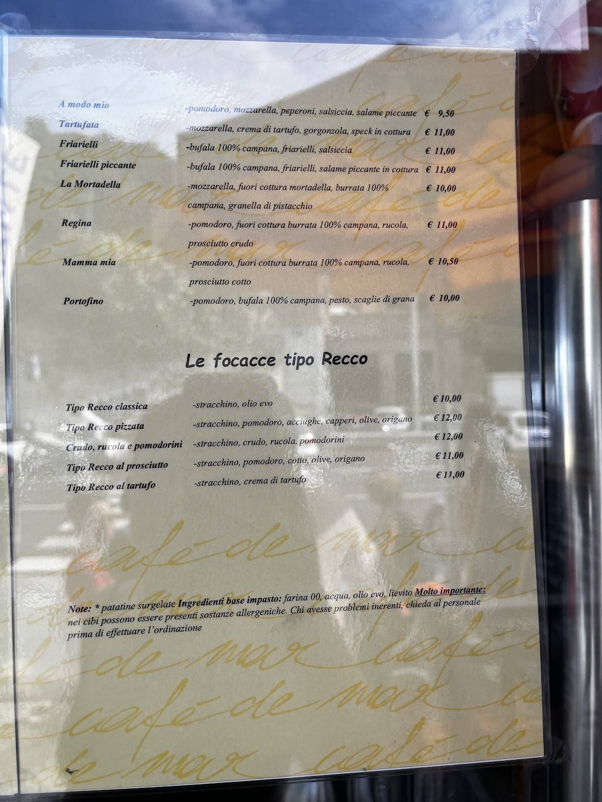 Menu di Cafè De Mar 