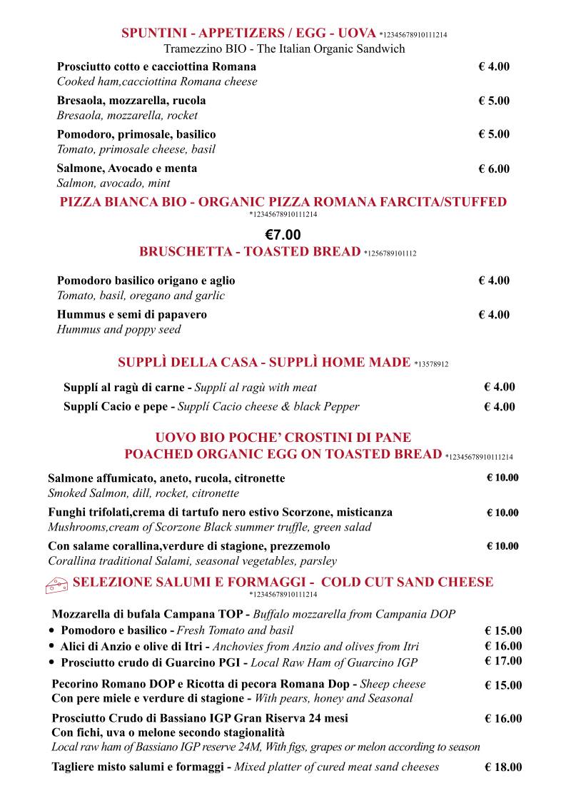 Menu di Caffè di Porta Castello 