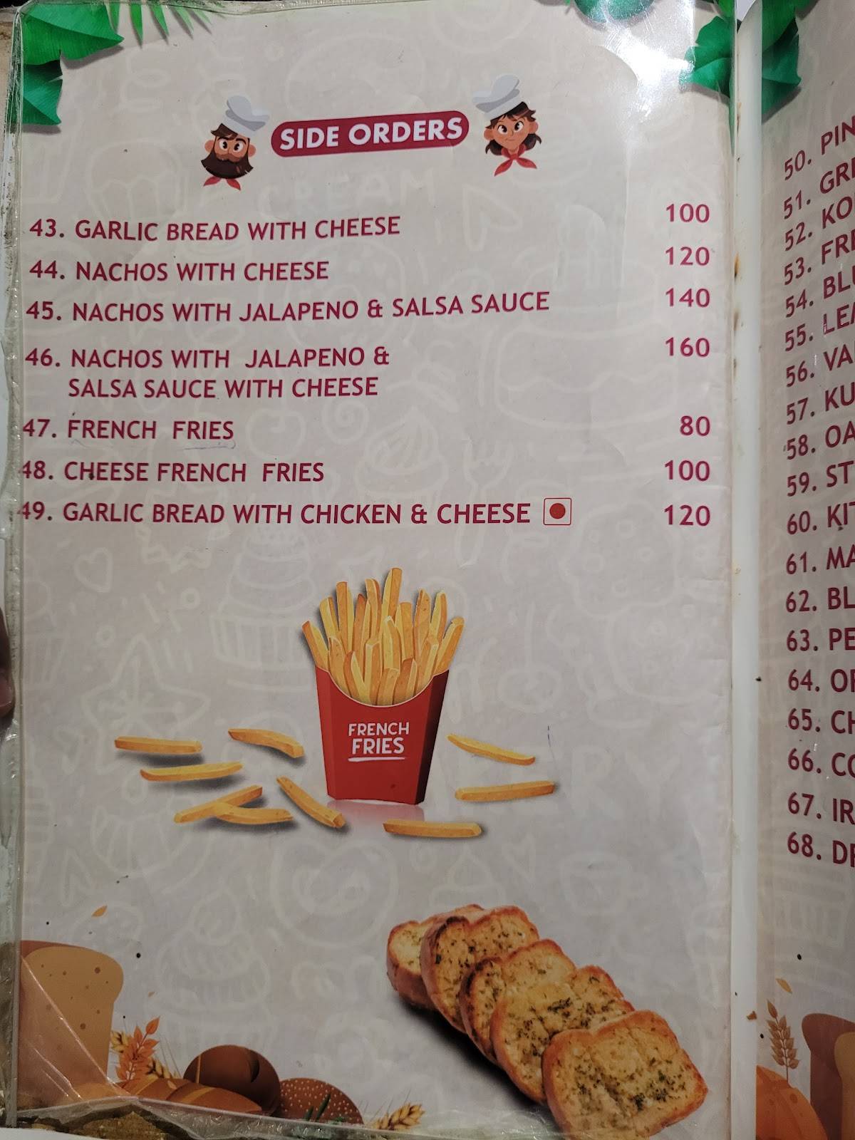Cake wala menu