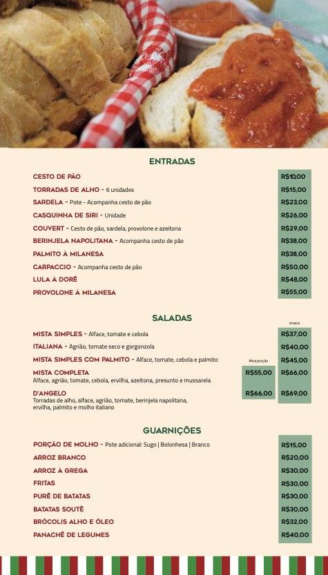 Cantina Italiana D'Angelo cardápio