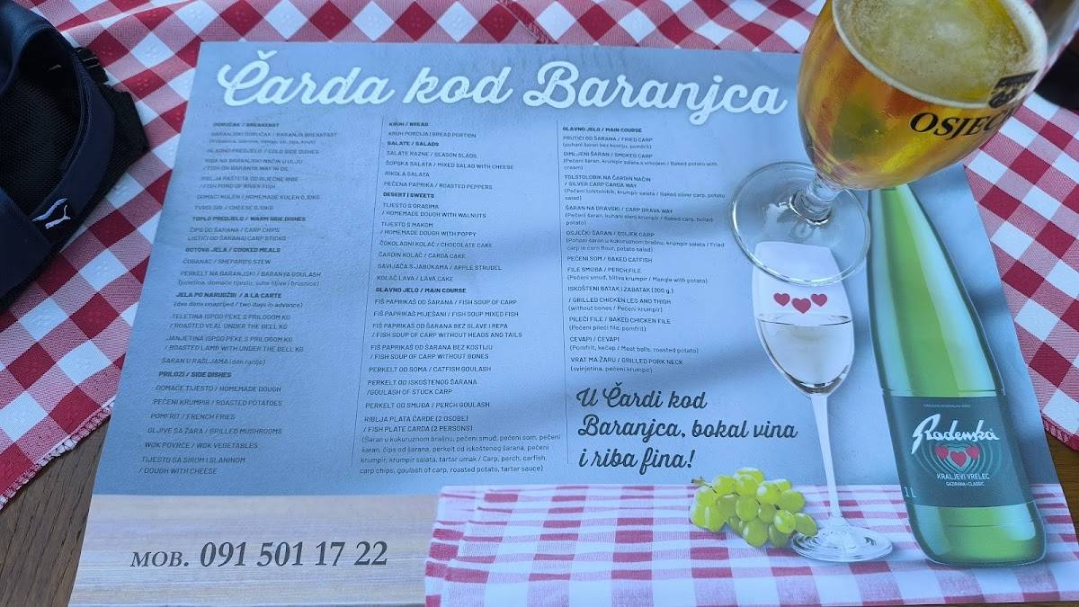 Menu di Čarda kod Baranjca 