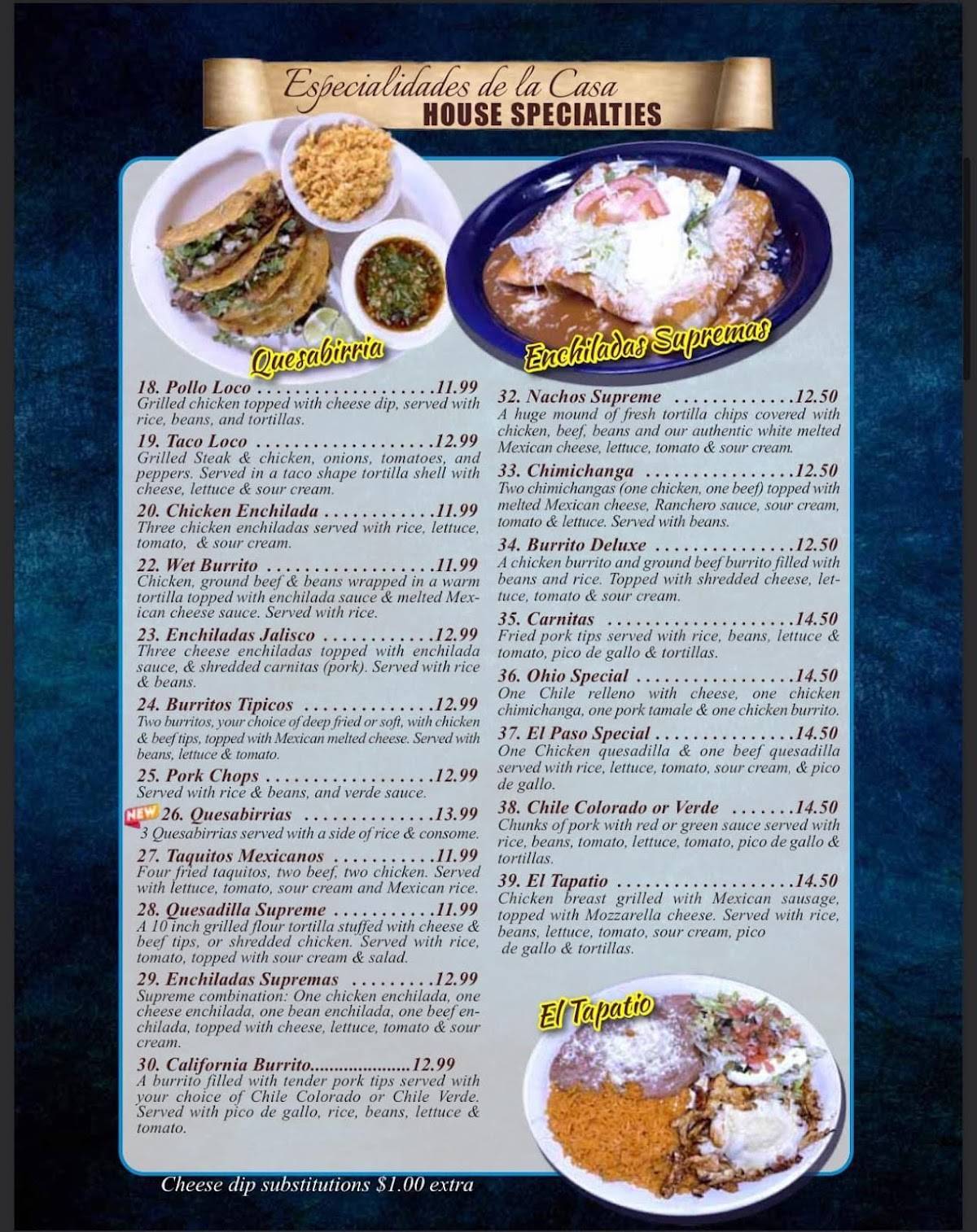 Menu At Casa Fiesta Restaurant Fremont menu-at-casa-fiesta-restaurant-fremont