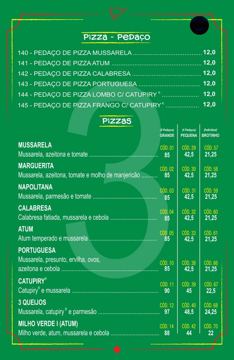 Castelo Azul Restaurante cardápio