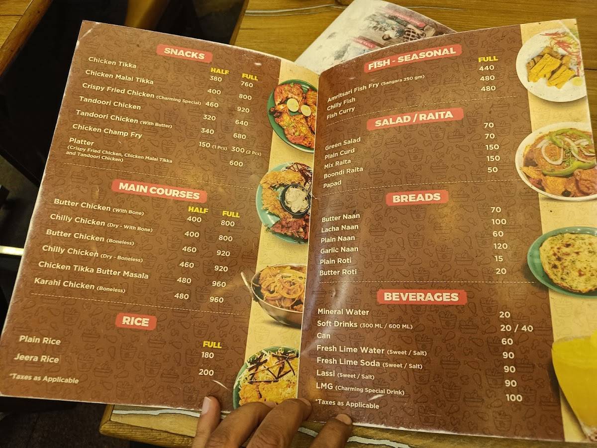 Charming Chicken menu